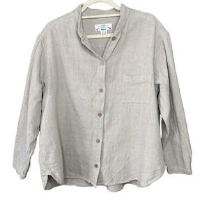 Vintage Orvis Shirt Womens Size XL Lightweight Tan Coastal Cotton Relaxed Fit